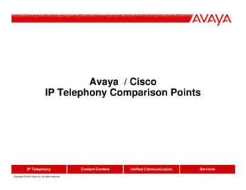 Avaya / Cisco IP Telephony Comparison Points