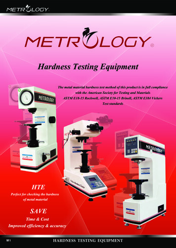 Hardness Testing Equipment - Metrology