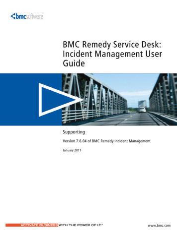 BMC Remedy Service Desk: Incident Management User Guide
