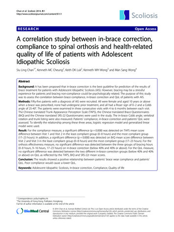 RESEARCH Open Access A Correlation Study Between In-brace .