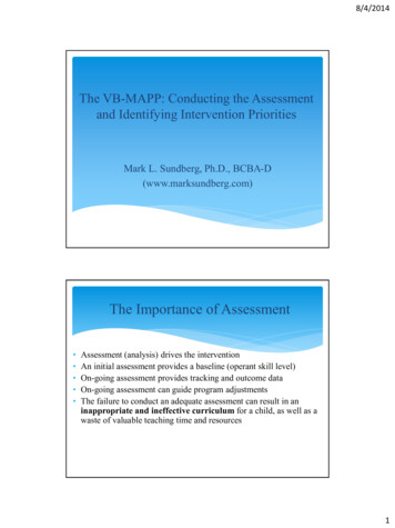 The VB-MAPP: Conducting The Assessment And Identifying .