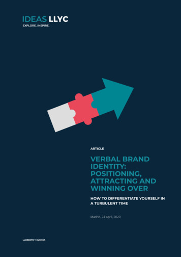 ARTICLE VERBAL BRAND IDENTITY: POSITIONING, ATTRACTING 