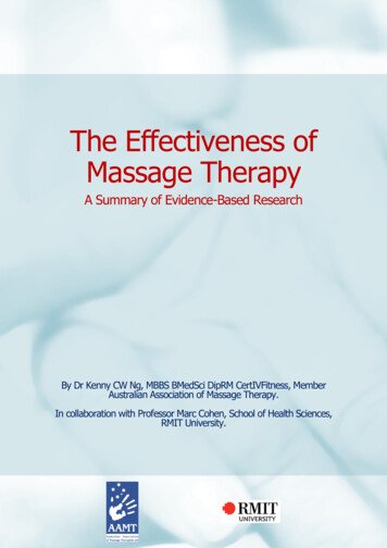 The Effectiveness Of Massage Therapy
