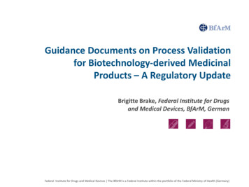 Guidance Documents On Process Validation For Biotechnology .
