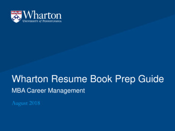 Wharton Resume Book Training