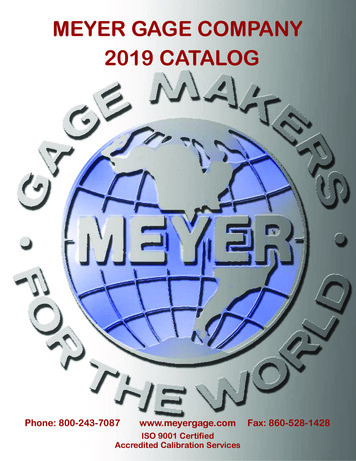 Meyer Gage Product Catalog - Meyer Gage Company Custom .