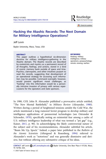 Hacking The Akashic Records: The Next Domain For Military .