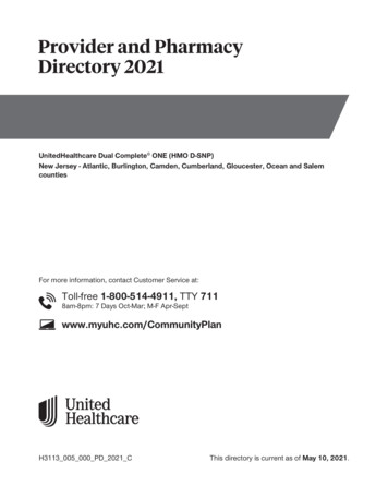 Provider And Pharmacy Directory 2021