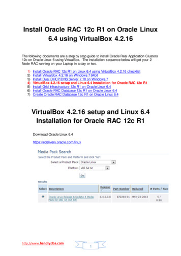 VirtualBox 4.2.16 Setup And Linux 6.4 Installation For .