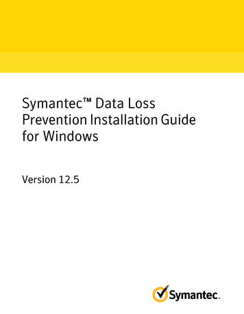 Symantec Data Loss PreventionInstallationGuide For Windows