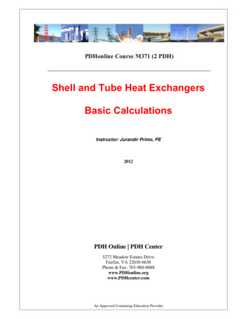 Shell And Tube Heat Exchangers Basic Calculations