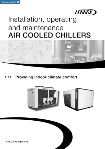 Installation, Operating And Maintenance AIR COOLED CHILLERS