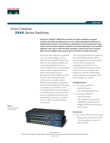 Cisco Catalyst Series Switches The Cisco