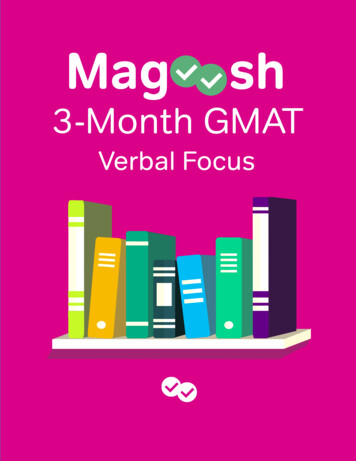 3 Month GMAT Study Schedule (Verbal Focused) Tondo - Magoosh