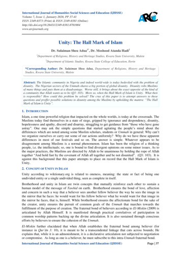 Unity: The Hall Mark Of Islam