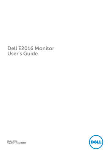 Dell E2016 Monitor User's Guide - CNET Content