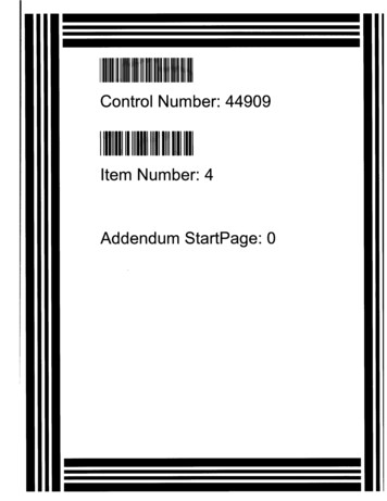 Control Number 44909 Item Number 4 Addendum StartPage 0