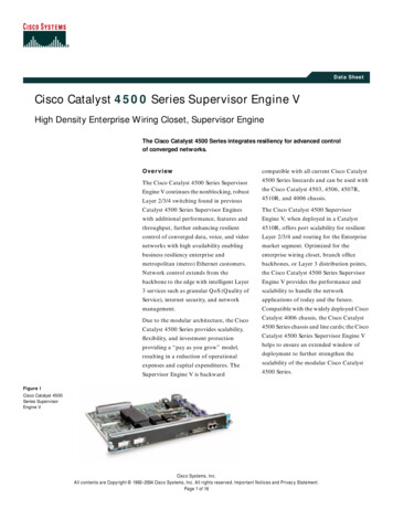 Cisco Catalyst 4500 Series Supervisor Engine V