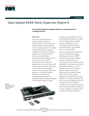 Cisco Catalyst 4000 Family Supervisor Engine IV