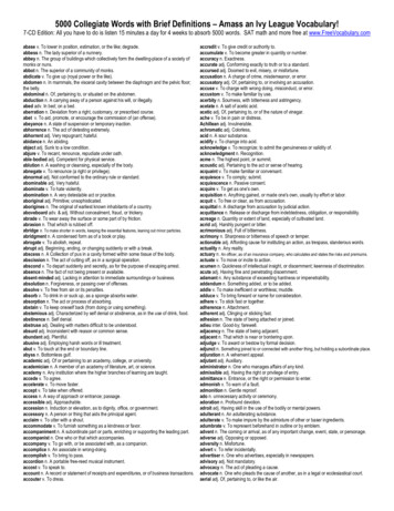 5000 Collegiate Words With Brief Definitions – Amass An .