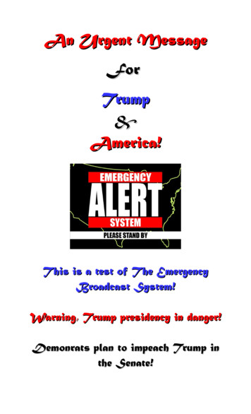 An Urgent Message For Trump America!