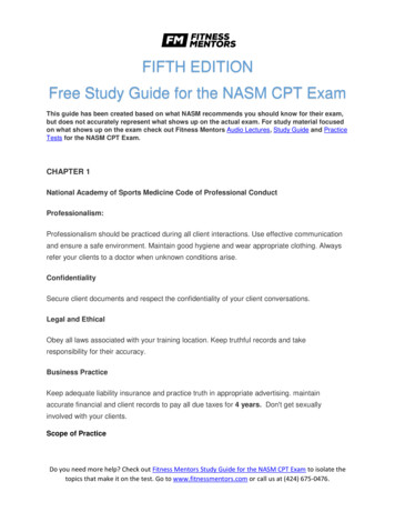 FIFTH EDITION Free Study Guide For The NASM CPT Exam