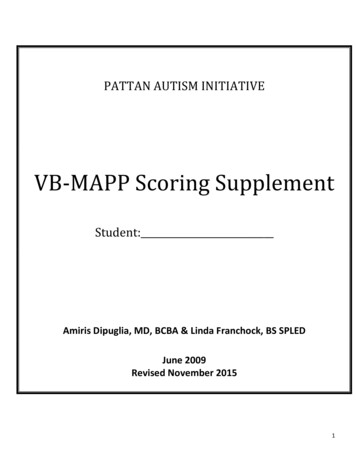 VB-MAPP Scoring Supplement