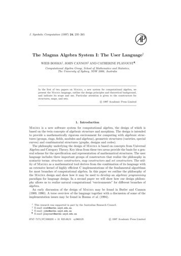 The Magma Algebra System I: The User Language
