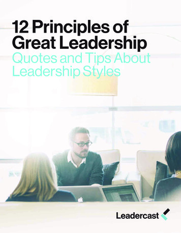 12 Principles Of Great Leadership - Ou
