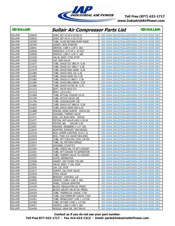 Sullair Air Compressor Parts List