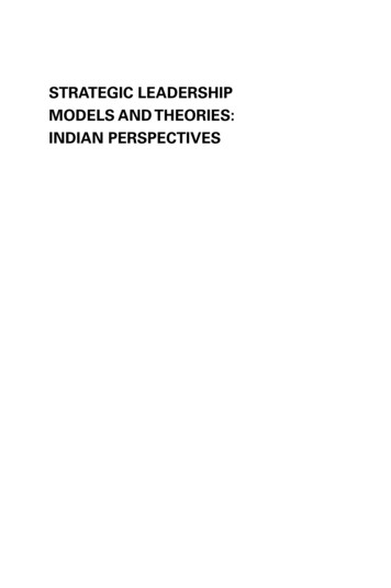 STRATEGIC LEADERSHIP MODELS AND THEORIES: INDIAN 