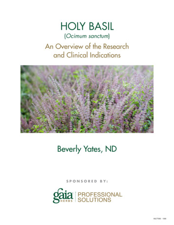 Holy Basil – An Overview Of The Research And Clinical .