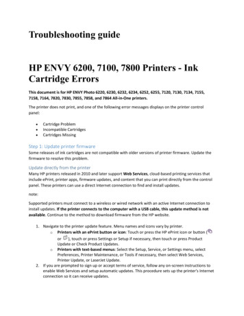 Troubleshooting Guide HP ENVY 6200, 7100, 7800 Printers .