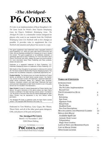 -The Abridged- P6 CODEX - Pathfinder