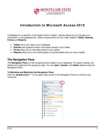 Introduction To Microsoft Access 2010 - Montclair