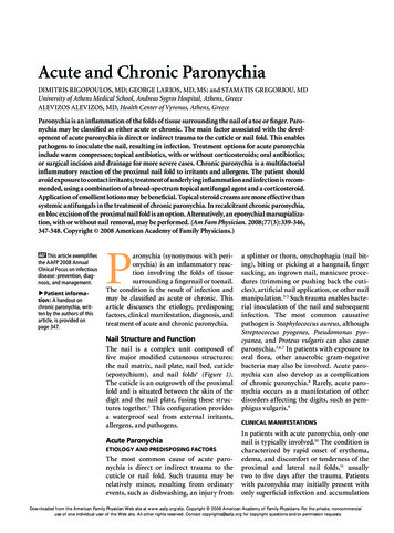 Acute And Chronic Paronychia - AAFP