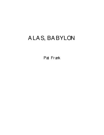 ALAS, BABYLON Pat Frank - Edparton 