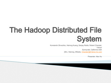 The Hadoop Distributed File System - University Of Waterloo