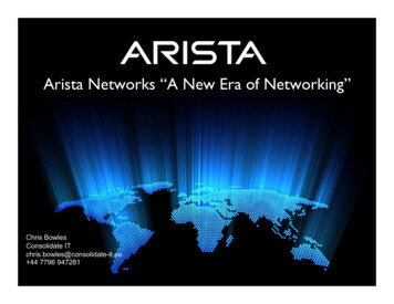 Arista Networks “A New Era Of Networking”