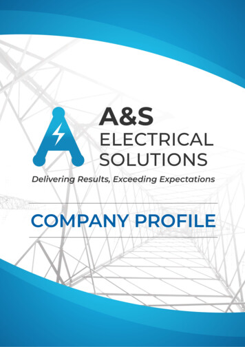 COMPANY PROFILE - A&S Electrical Solutions