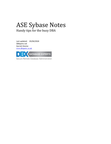 Sybase Repserver Notes - DBXperts