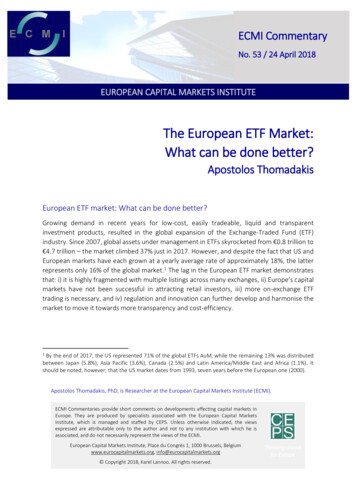 The European ETF Market: What Can Be Done Better?