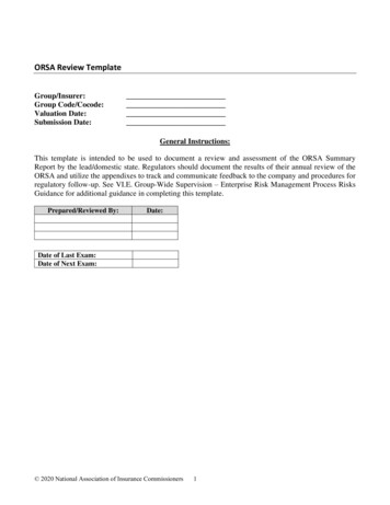 ORSA Review Template