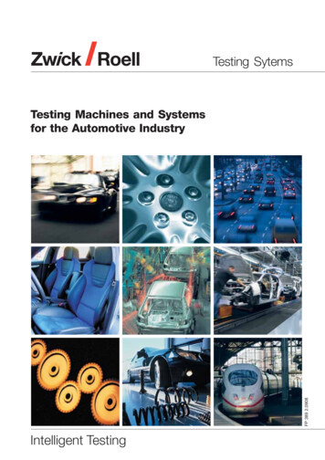 Testing Machines And Systems For The Automotive Industry