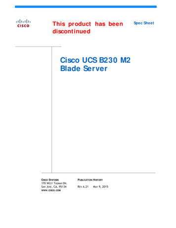 Cisco UCS B230 M2 Blade Server Spec Sheet