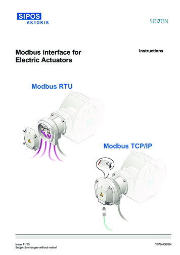 Modbus Interface For Instructions Electric Actuators .