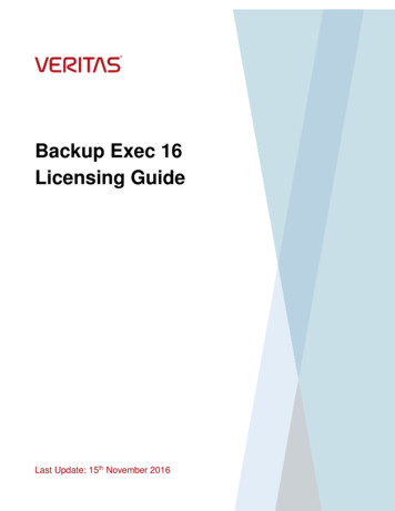Backup Exec 16 Licensing Guide 20161115 - D2B