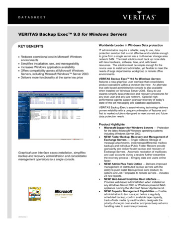 VERITAS Backup Exec 9.0 For Windows Servers