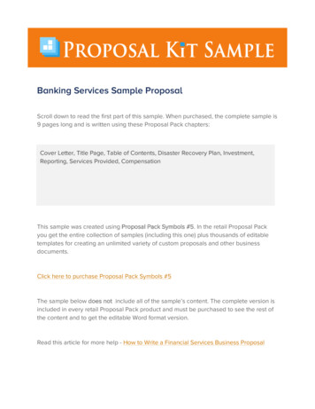 Banking Services Sample Proposal