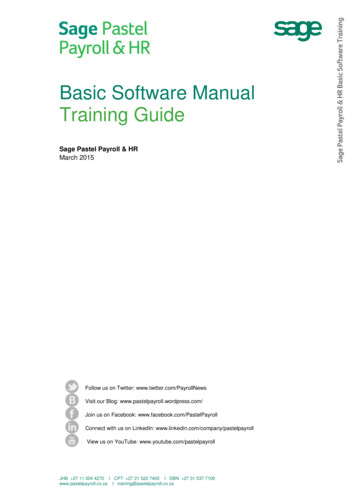 Basic Software Manual Training Guide Ll